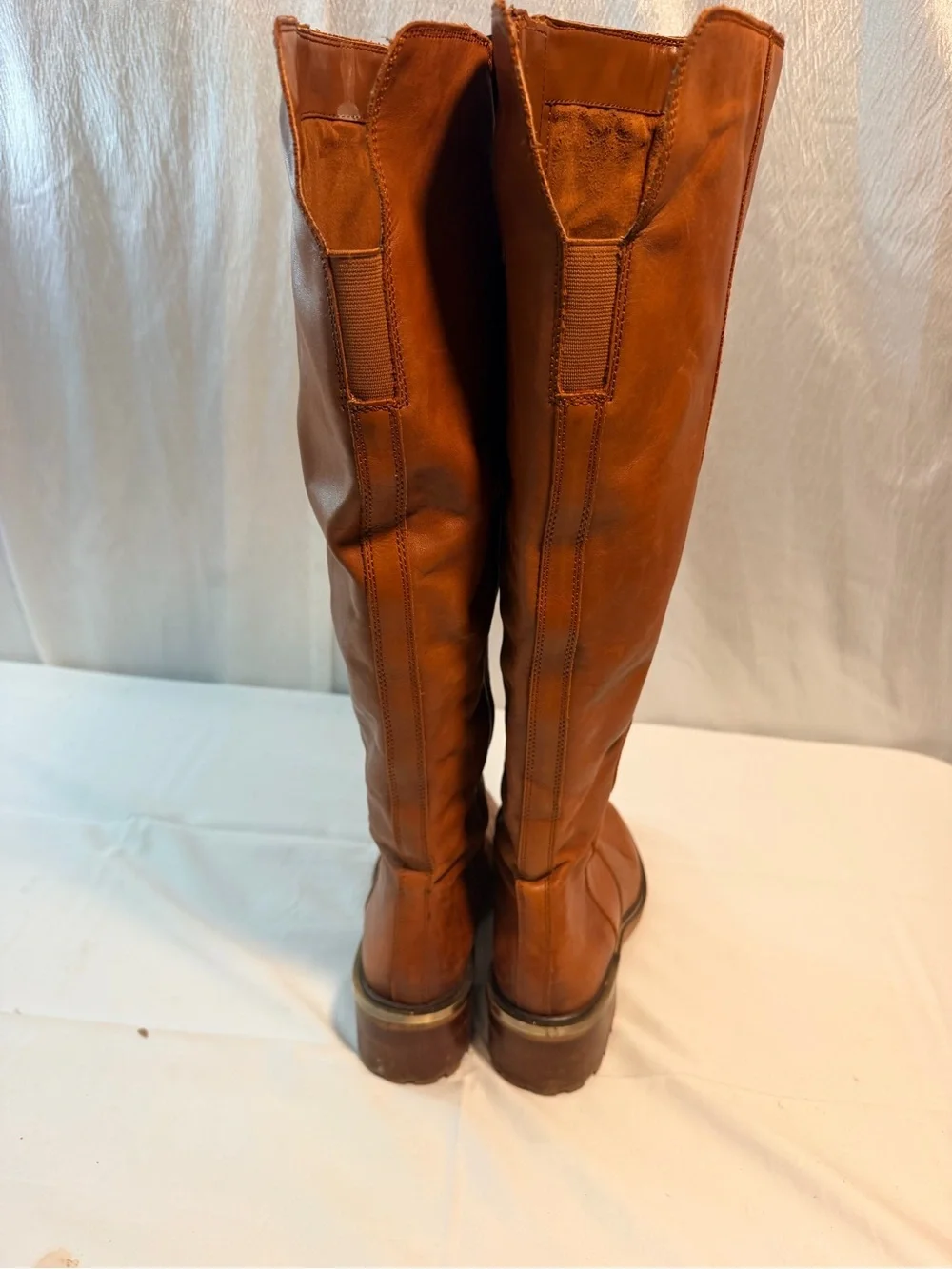 Vince Camuto VC-Kensile Women's Brown Leather Knee High Zip Riding Boots US 9